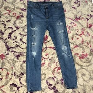 H & M Divided Skinny Jeans Distressed 16